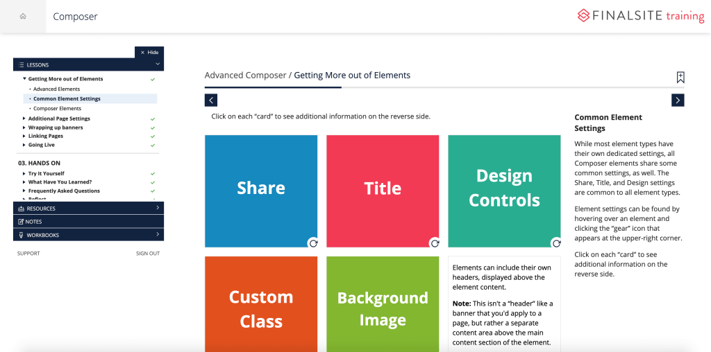 Finalsite Training course&nbsp;design